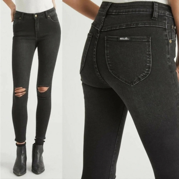 rollas westcoast super skinny jeans w/stretch 28 - Picture 4 of 15